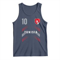 Tunisia Soccer Sports Graphic Number 10 Jersey Style Tank Top Proud Tunisian Football Fans Game Day Maghreb Pride
