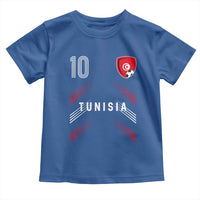 Tunisia Soccer Sports Graphic Number 10 Jersey Style Toddler T Shirt Proud Tunisian Football Fans Game Day Maghreb Pride