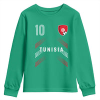 Tunisia Soccer Sports Graphic Number 10 Jersey Style Youth Sweatshirt Proud Tunisian Football Fans Game Day Maghreb Pride