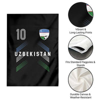 Uzbekistan Soccer Sports Graphic Number 10 Jersey Style Garden Flag Proud Uzbek Football Fans Game Day Pride