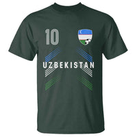 Uzbekistan Soccer Sports Graphic Number 10 Jersey Style T Shirt Proud Uzbek Football Fans Game Day Pride