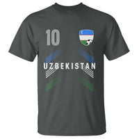 Uzbekistan Soccer Sports Graphic Number 10 Jersey Style T Shirt Proud Uzbek Football Fans Game Day Pride
