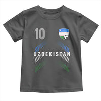 Uzbekistan Soccer Sports Graphic Number 10 Jersey Style Toddler T Shirt Proud Uzbek Football Fans Game Day Pride