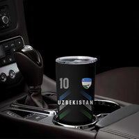 Uzbekistan Soccer Sports Graphic Number 10 Jersey Style Tumbler Cup Proud Uzbek Football Fans Game Day Pride