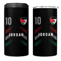 Jordan Soccer Sports Graphic Number 10 Jersey Style 4 in 1 Can Cooler Tumbler Proud Jordanian Football Fans Game Day Pride