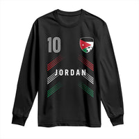 Jordan Soccer Sports Graphic Number 10 Jersey Style Long Sleeve Shirt Proud Jordanian Football Fans Game Day Pride