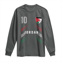 Jordan Soccer Sports Graphic Number 10 Jersey Style Long Sleeve Shirt Proud Jordanian Football Fans Game Day Pride