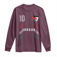 Jordan Soccer Sports Graphic Number 10 Jersey Style Long Sleeve Shirt Proud Jordanian Football Fans Game Day Pride