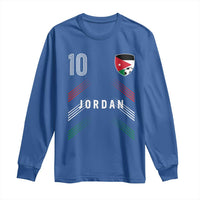 Jordan Soccer Sports Graphic Number 10 Jersey Style Long Sleeve Shirt Proud Jordanian Football Fans Game Day Pride