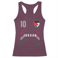 Jordan Soccer Sports Graphic Number 10 Jersey Style Racerback Tank Top Proud Jordanian Football Fans Game Day Pride