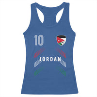Jordan Soccer Sports Graphic Number 10 Jersey Style Racerback Tank Top Proud Jordanian Football Fans Game Day Pride