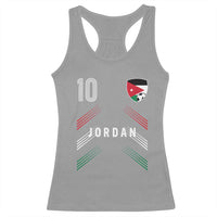 Jordan Soccer Sports Graphic Number 10 Jersey Style Racerback Tank Top Proud Jordanian Football Fans Game Day Pride