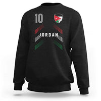 Jordan Soccer Sports Graphic Number 10 Jersey Style Sweatshirt Proud Jordanian Football Fans Game Day Pride