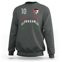 Jordan Soccer Sports Graphic Number 10 Jersey Style Sweatshirt Proud Jordanian Football Fans Game Day Pride
