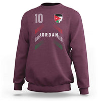 Jordan Soccer Sports Graphic Number 10 Jersey Style Sweatshirt Proud Jordanian Football Fans Game Day Pride