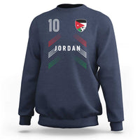 Jordan Soccer Sports Graphic Number 10 Jersey Style Sweatshirt Proud Jordanian Football Fans Game Day Pride