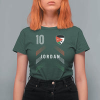 Jordan Soccer Sports Graphic Number 10 Jersey Style T Shirt For Women Proud Jordanian Football Fans Game Day Pride