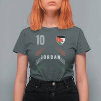 Jordan Soccer Sports Graphic Number 10 Jersey Style T Shirt For Women Proud Jordanian Football Fans Game Day Pride