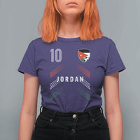 Jordan Soccer Sports Graphic Number 10 Jersey Style T Shirt For Women Proud Jordanian Football Fans Game Day Pride