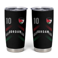 Jordan Soccer Sports Graphic Number 10 Jersey Style Tumbler Cup Proud Jordanian Football Fans Game Day Pride