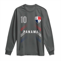 Panama Soccer Sports Graphic Number 10 Jersey Style Long Sleeve Shirt Proud Panamanian Football Fans Game Day Pride