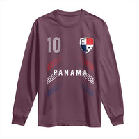 Panama Soccer Sports Graphic Number 10 Jersey Style Long Sleeve Shirt Proud Panamanian Football Fans Game Day Pride