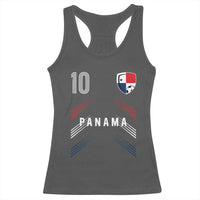 Panama Soccer Sports Graphic Number 10 Jersey Style Racerback Tank Top Proud Panamanian Football Fans Game Day Pride