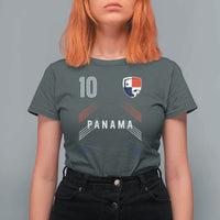 Panama Soccer Sports Graphic Number 10 Jersey Style T Shirt For Women Proud Panamanian Football Fans Game Day Pride