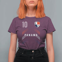 Panama Soccer Sports Graphic Number 10 Jersey Style T Shirt For Women Proud Panamanian Football Fans Game Day Pride
