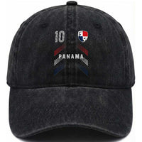 Panama Soccer Sports Graphic Number 10 Jersey Style Washed Cotton Baseball Cap Proud Panamanian Football Fans Game Day Pride