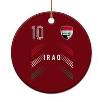 Iraq Soccer Sports Graphic Number 10 Jersey Style Ceramic Ornament Proud Iraqi Football Fans Game Day Pride
