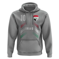 Iraq Soccer Sports Graphic Number 10 Jersey Style Hoodie Proud Iraqi Football Fans Game Day Pride