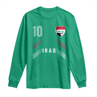Iraq Soccer Sports Graphic Number 10 Jersey Style Long Sleeve Shirt Proud Iraqi Football Fans Game Day Pride