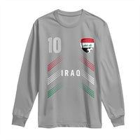 Iraq Soccer Sports Graphic Number 10 Jersey Style Long Sleeve Shirt Proud Iraqi Football Fans Game Day Pride