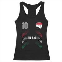 Iraq Soccer Sports Graphic Number 10 Jersey Style Racerback Tank Top Proud Iraqi Football Fans Game Day Pride