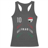 Iraq Soccer Sports Graphic Number 10 Jersey Style Racerback Tank Top Proud Iraqi Football Fans Game Day Pride