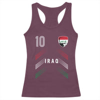 Iraq Soccer Sports Graphic Number 10 Jersey Style Racerback Tank Top Proud Iraqi Football Fans Game Day Pride