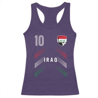 Iraq Soccer Sports Graphic Number 10 Jersey Style Racerback Tank Top Proud Iraqi Football Fans Game Day Pride