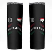 Iraq Soccer Sports Graphic Number 10 Jersey Style Skinny Tumbler Proud Iraqi Football Fans Game Day Pride