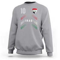 Iraq Soccer Sports Graphic Number 10 Jersey Style Sweatshirt Proud Iraqi Football Fans Game Day Pride