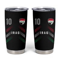 Iraq Soccer Sports Graphic Number 10 Jersey Style Tumbler Cup Proud Iraqi Football Fans Game Day Pride