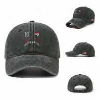 Iraq Soccer Sports Graphic Number 10 Jersey Style Washed Cotton Baseball Cap Proud Iraqi Football Fans Game Day Pride