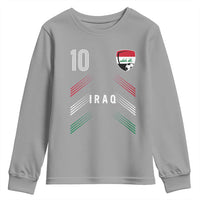 Iraq Soccer Sports Graphic Number 10 Jersey Style Youth Sweatshirt Proud Iraqi Football Fans Game Day Pride