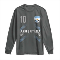 Argentina Soccer Sports Graphic Number 10 Jersey Style Long Sleeve Shirt Proud Argentine Football Fans Game Day Pride