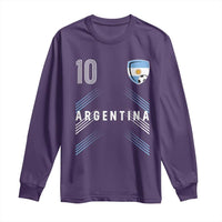 Argentina Soccer Sports Graphic Number 10 Jersey Style Long Sleeve Shirt Proud Argentine Football Fans Game Day Pride