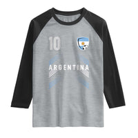 Argentina Soccer Sports Graphic Number 10 Jersey Style Raglan Shirt Proud Argentine Football Fans Game Day Pride