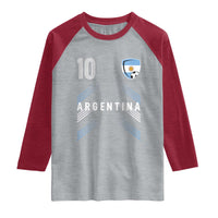 Argentina Soccer Sports Graphic Number 10 Jersey Style Raglan Shirt Proud Argentine Football Fans Game Day Pride