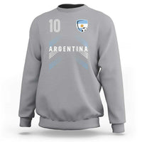 Argentina Soccer Sports Graphic Number 10 Jersey Style Sweatshirt Proud Argentine Football Fans Game Day Pride