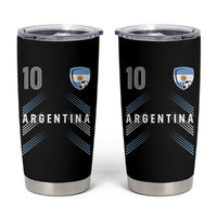 Argentina Soccer Sports Graphic Number 10 Jersey Style Tumbler Cup Proud Argentine Football Fans Game Day Pride