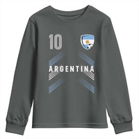 Argentina Soccer Sports Graphic Number 10 Jersey Style Youth Sweatshirt Proud Argentine Football Fans Game Day Pride